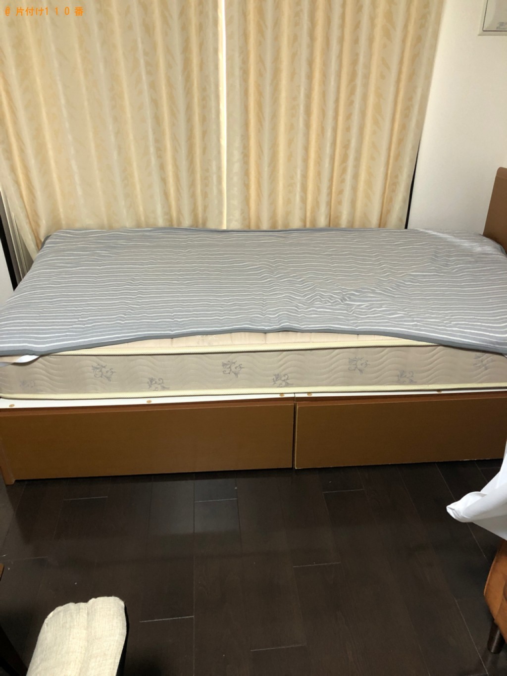 【京都市中京区】シングルベッド（マットレス付）の回収・処分ご依頼